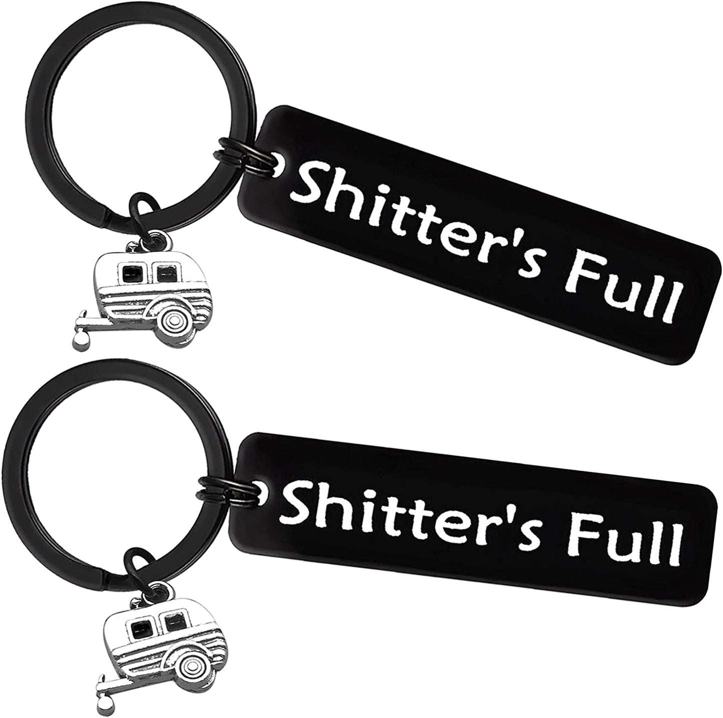 2pcs  Happy Camper RV Keychain Camping Gifts for Men Women Camper Trailer