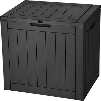 30 Gallon Deck Box, Outdoor Storage Box for Patio Furniture, Pool Accessories, Cushions, Garden Tools and Outdoor, Waterproof Resin with Lockable Lid and Side Handles