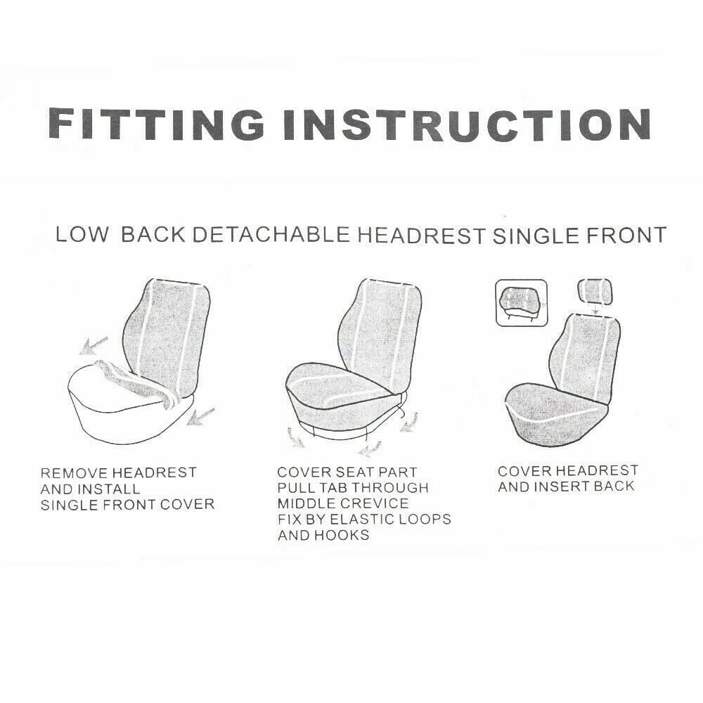 Premium Quality 5-Seat Auto Car Seat Covers Front Rear Head Rest Cover Protector Universal
