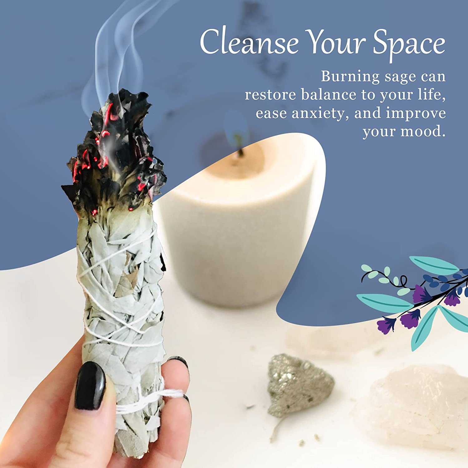 Alternative Imagination White Sage Bundles for Smudging, 3 Pk of 4" Bundles