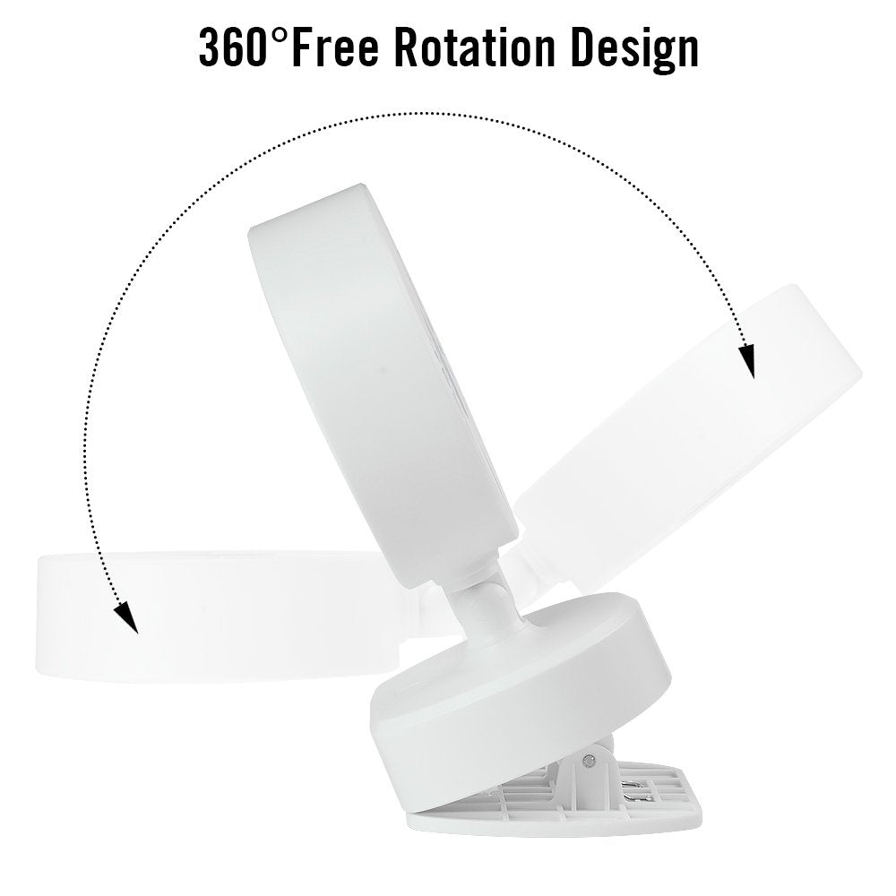  4 Inch Clip on Fan Personal Cooling Fan Desk Fan Battery Operated Fan Mini Car Fan Sturdy Clamp 3 Speeds Quiet Adjustable Tilt for Bedroom Office Desktop Treadmill White