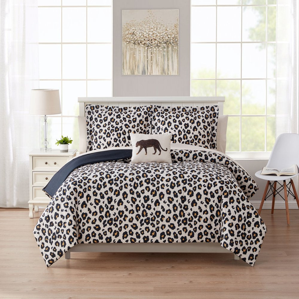 6 Piece Cheetah Print Bed in a Bag Comforter Set with Sheets