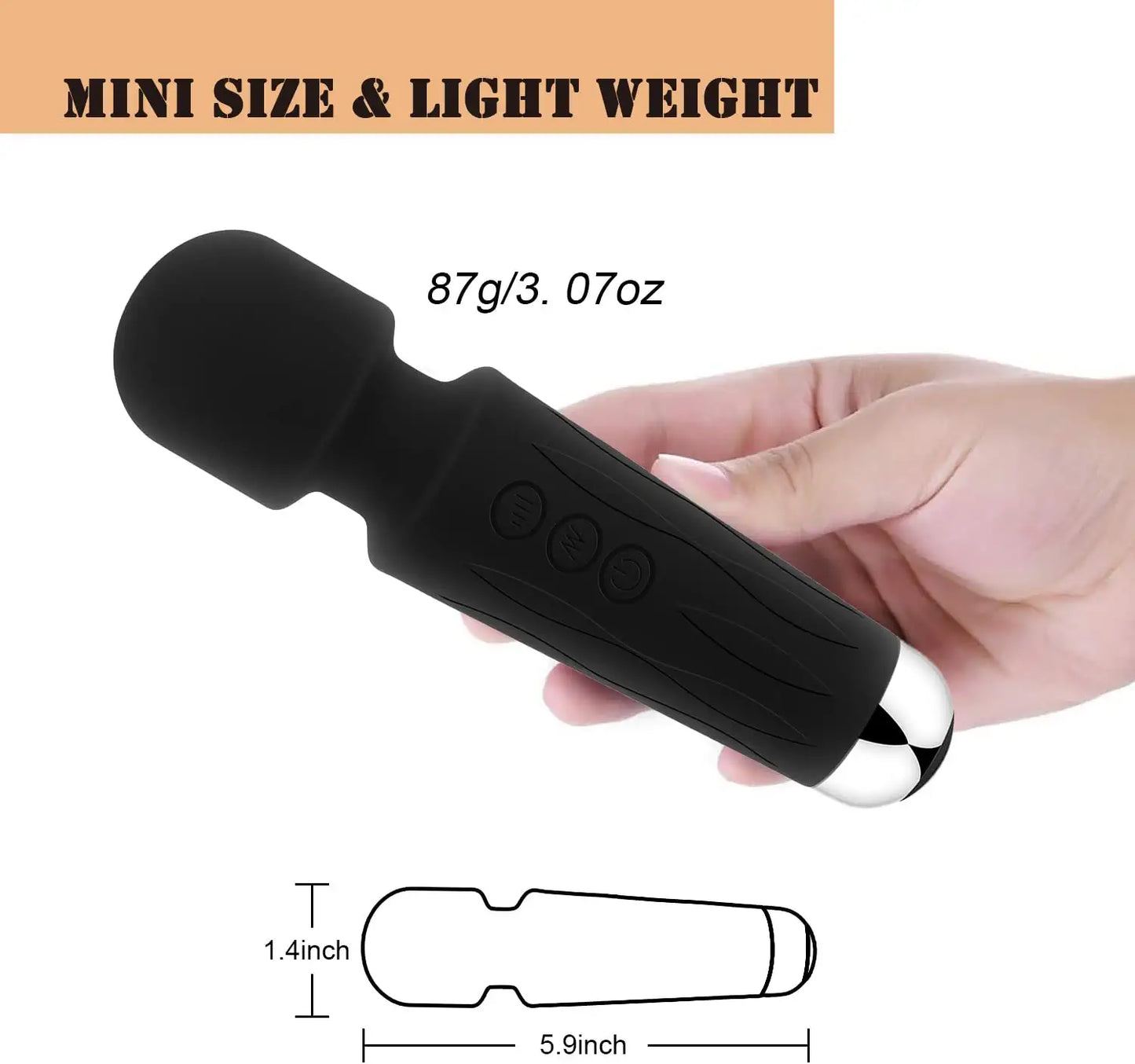 Personal Electric Massager - New Upgrade Powerful Vibration Modes - Handheld Wireless Waterproof Mute Rechargeable Massager for Relieves Muscle Tension Sports Recovery