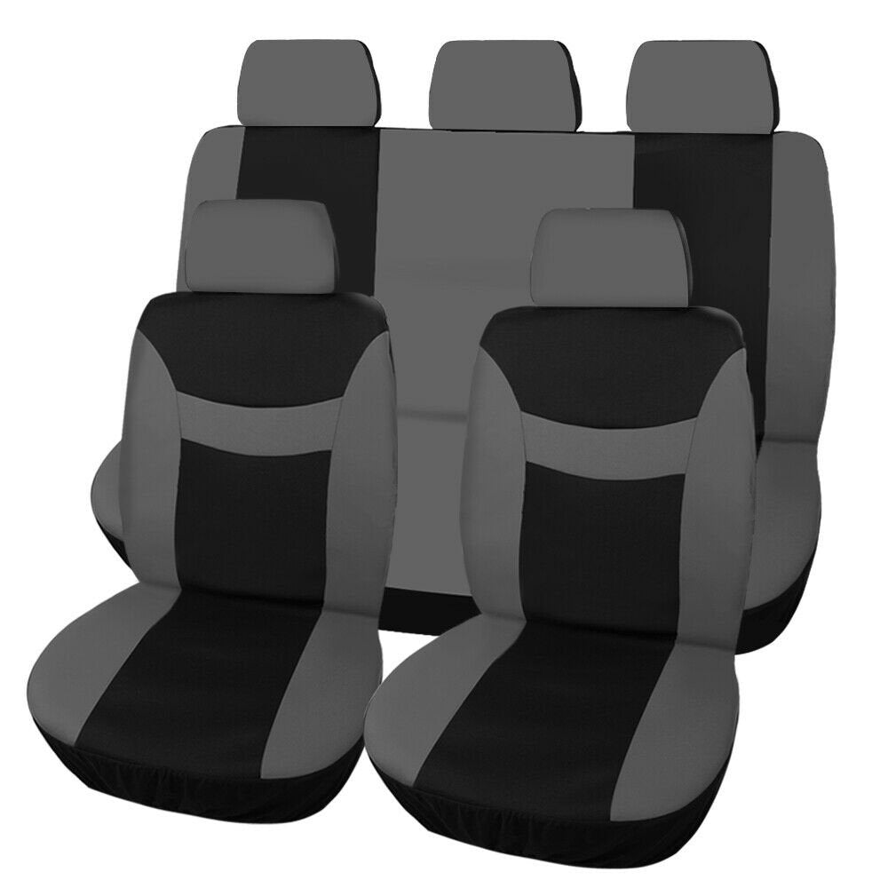 Premium Quality 5-Seat Auto Car Seat Covers Front Rear Head Rest Cover Protector Universal