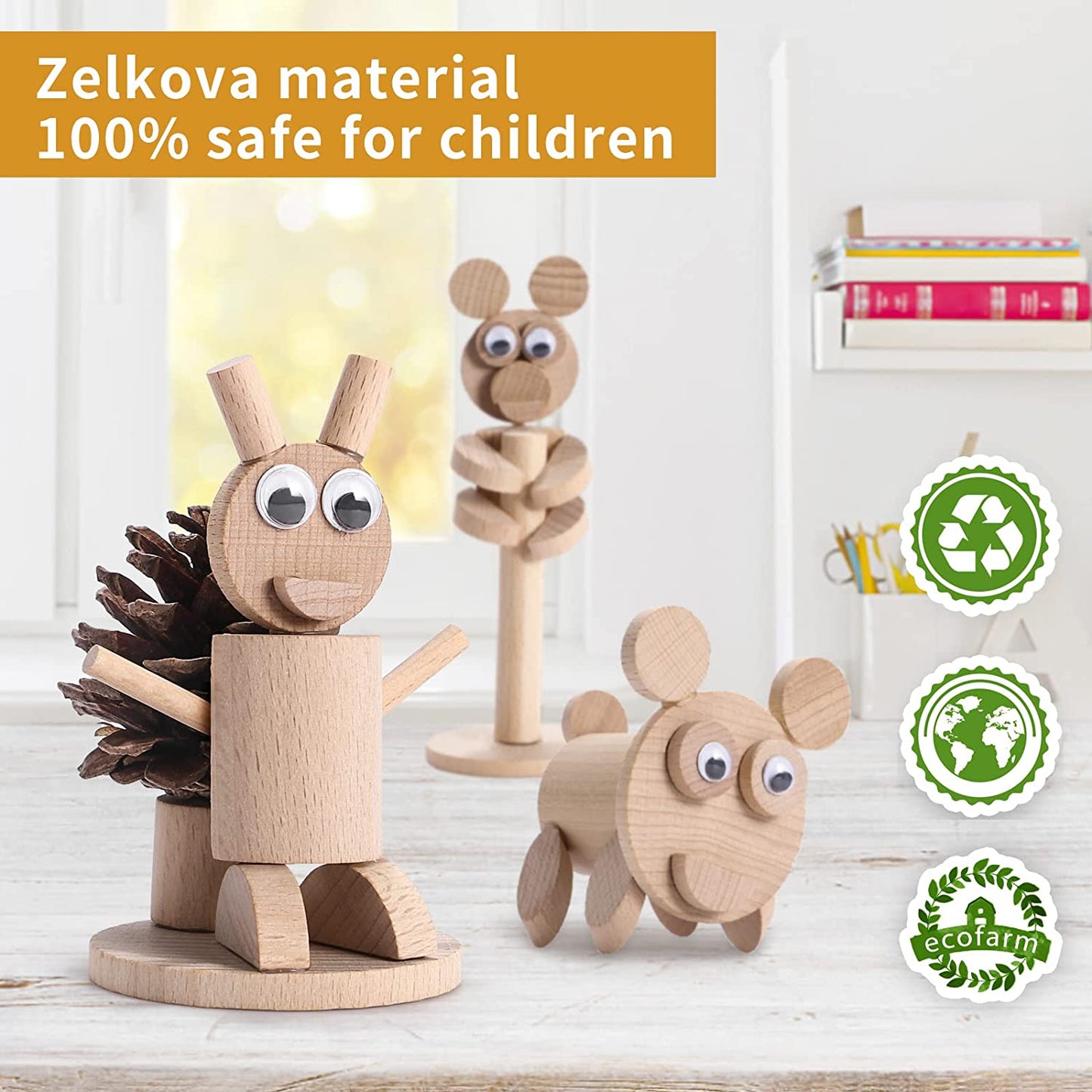 8 in 1 Craft Wooden Puzzle for Kids Kids Boys Girls Educational Toys 3D DIY Stem Building Toys Toddler Animal Craft Kits