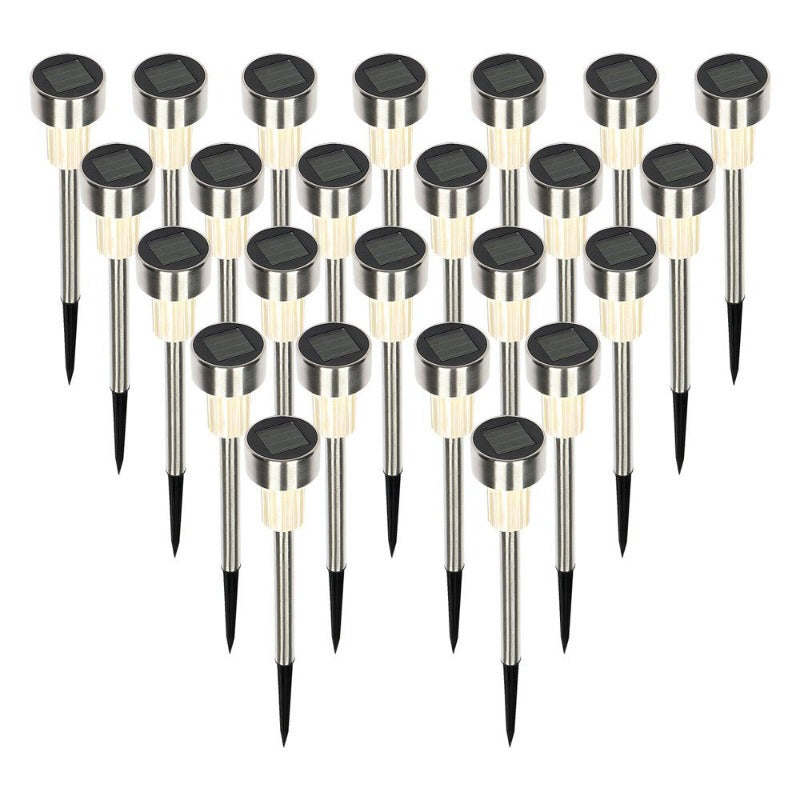  24 Pack Stainless Steel LED Solar Energy Lights