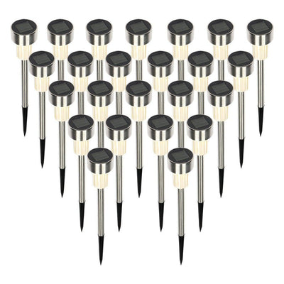 24 Pack Stainless Steel LED Solar Energy Lights