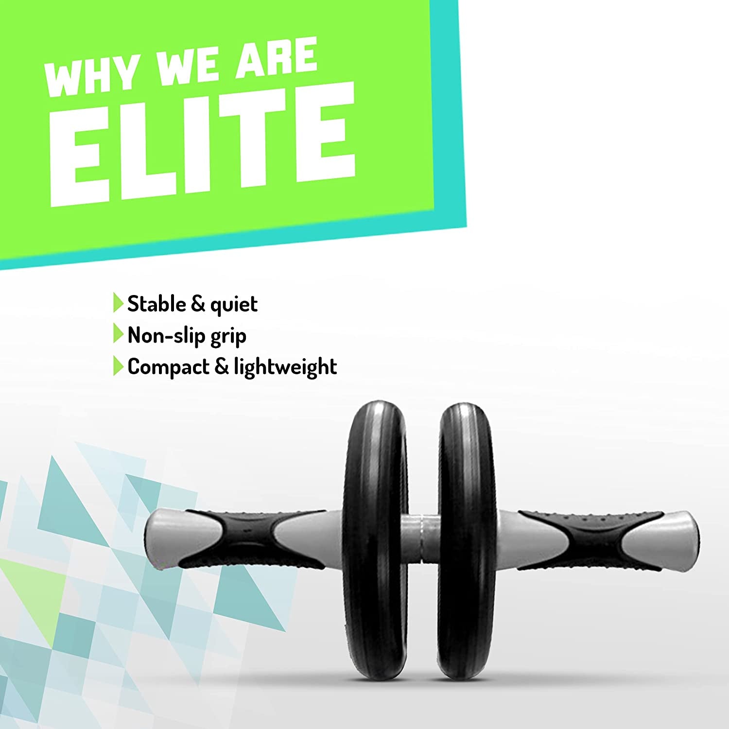 Elite Sportz Ab Roller Wheel - Gym & At Home Ab Workout Equipment with 2 Wheels to Exercise Core Abdominal Muscles - Strength Training Accessories for Abs﻿