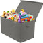 Large Toy Chest with Flip-Top Lid, Kids Collapsible Toy Box Storage, Playroom Closet Organization (Gray)