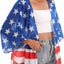  Women's American Flag Kimono Cover up Beachwear Cardigan Loose Tops Shirt Blouse