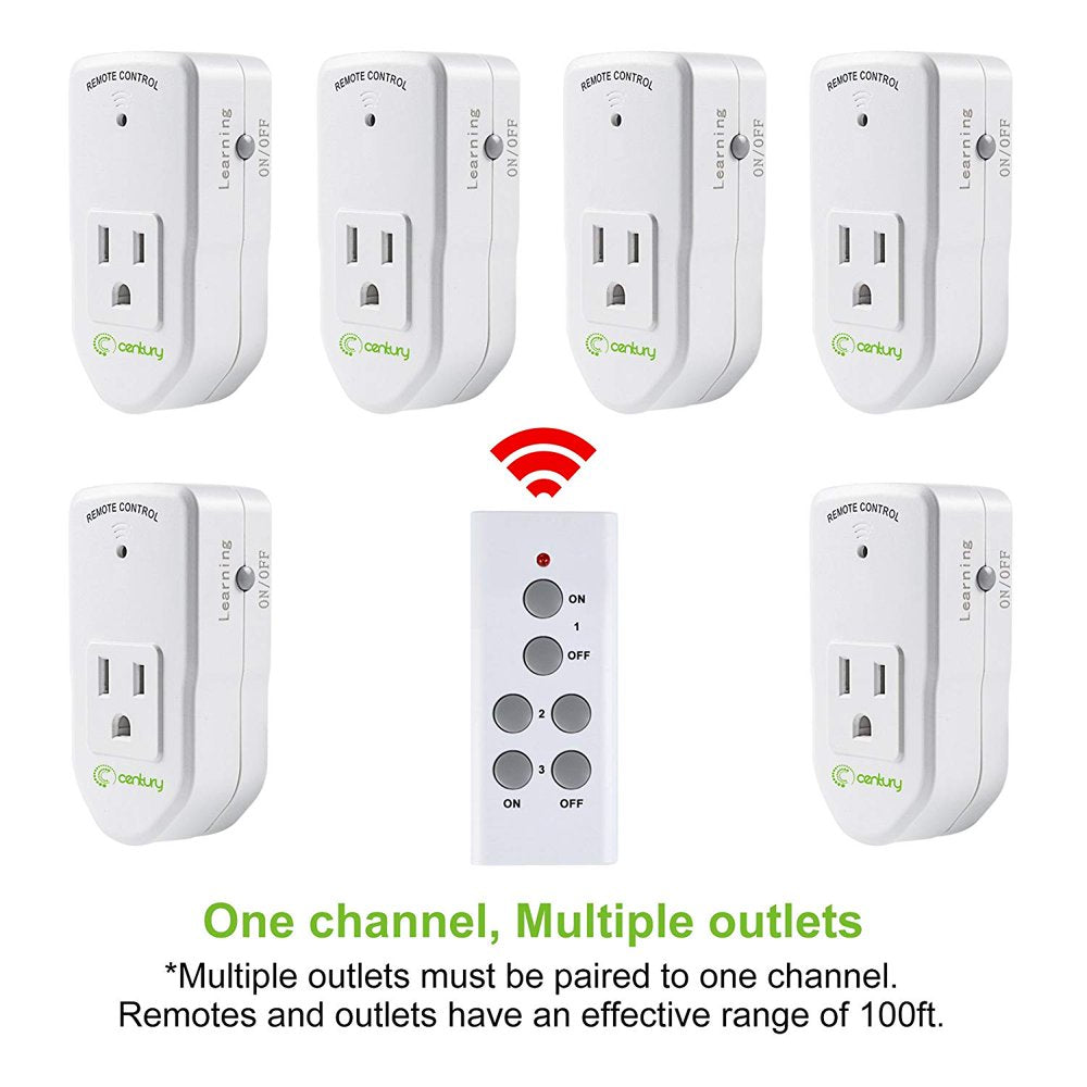  Wireless Remote Control Electrical Outlet Switch for Household Appliances (1 Pack)