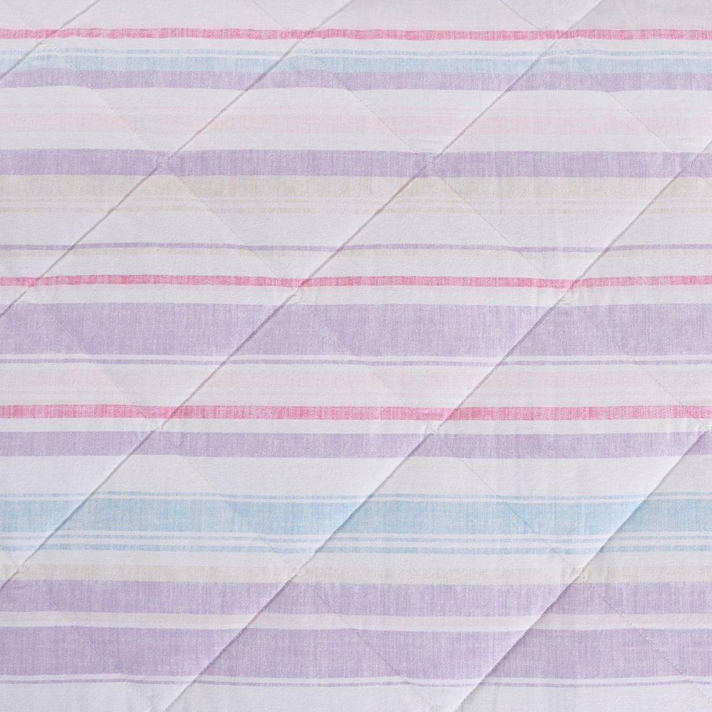 Lavender Stripe Reversible Organic Cotton Blend Quilt