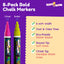 Chalky Crown Bold Chalk Markers - Dry Erase Marker Pens - Reversible Tip (8 per Pack) - (Multi-Colored, 6 Mm)