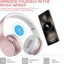 Bluetooth Wireless Headphones on Ear with Mic Hi-Fi Stereo Wired Foldable Headsets, Soft Earpads, Support with TF Card/Mp3 Mode, 25H Playtime for Travel TV PC Cellphone (Rose Gold)