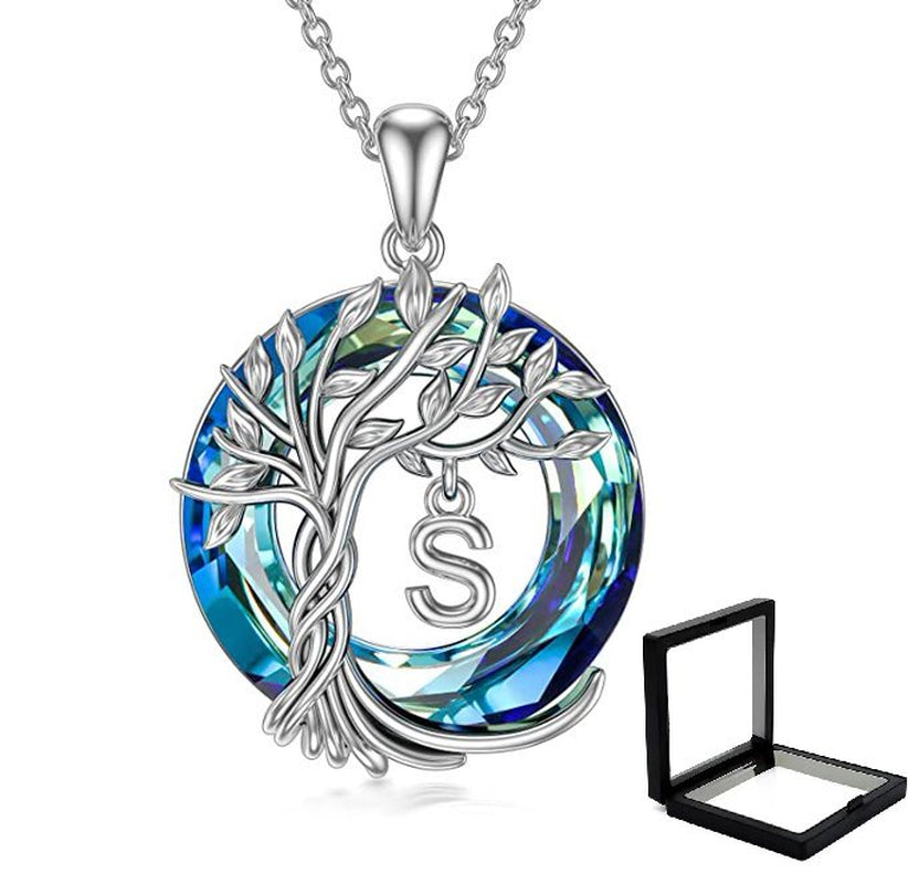 Tree of Life Necklace for Women with Initial Letter