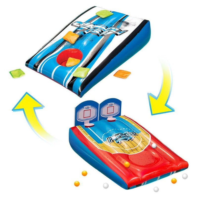  2-In-1 Cornhole & Basketball Target Toss Pool Games, Ages 8 and Up