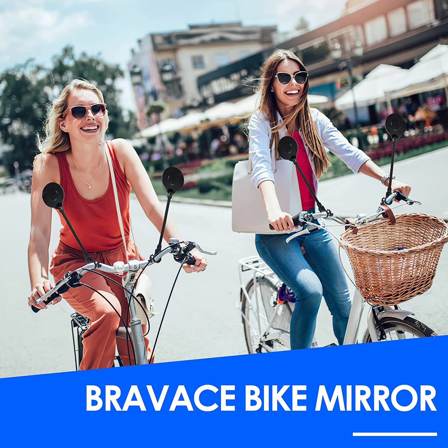 11 Pcs Adjustable Bicycle Mirrors Handlebar Rearview Mirror Shockproof Acrylic Convex Safety Mirror with Wide Angle