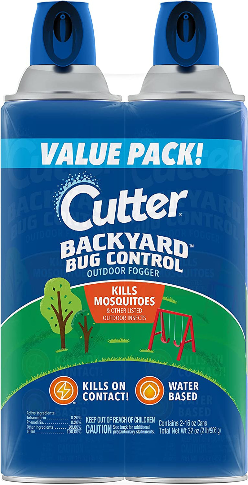 Cutter Backyard Bug Control Outdoor Fogger (2 Pack), Kills Mosquitoes, Fleas & Listed Ants, 16 fl Ounce