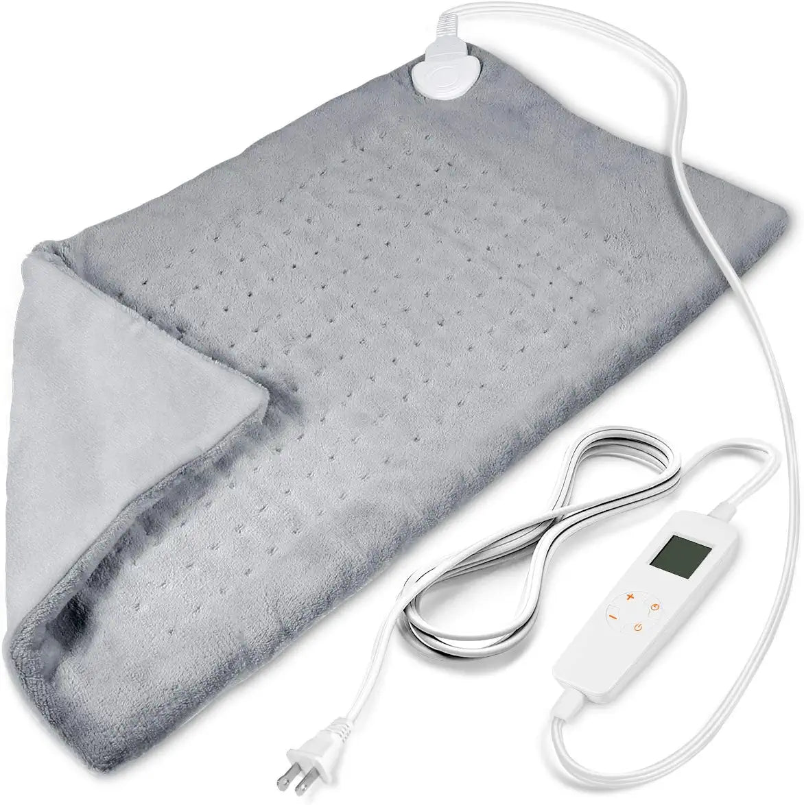 Large Heating Pad for Back Pain Relief, Electric with 6 Heat Settings & Auto Shut Off, Weighted Pads Moist Dry Therapy, Pet Pad, Machine Washable, 12*24Inch,Gray