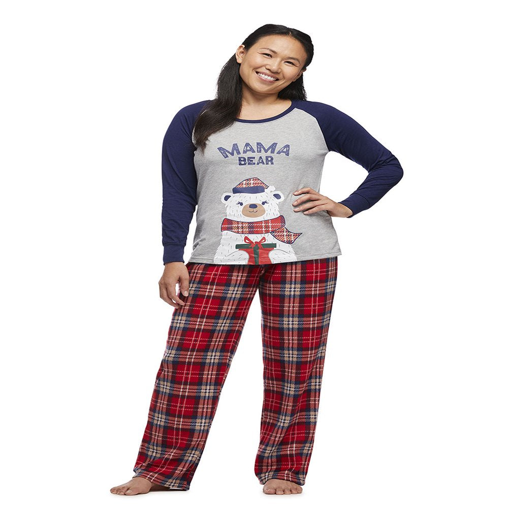 Plaid Bears Matching Family Christmas Pajama Set, Women’S