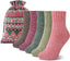 5 Pairs Women's Wool Socks, Winter Warm Knit Thick Cozy Socks, Casual Crew Cabin Socks
