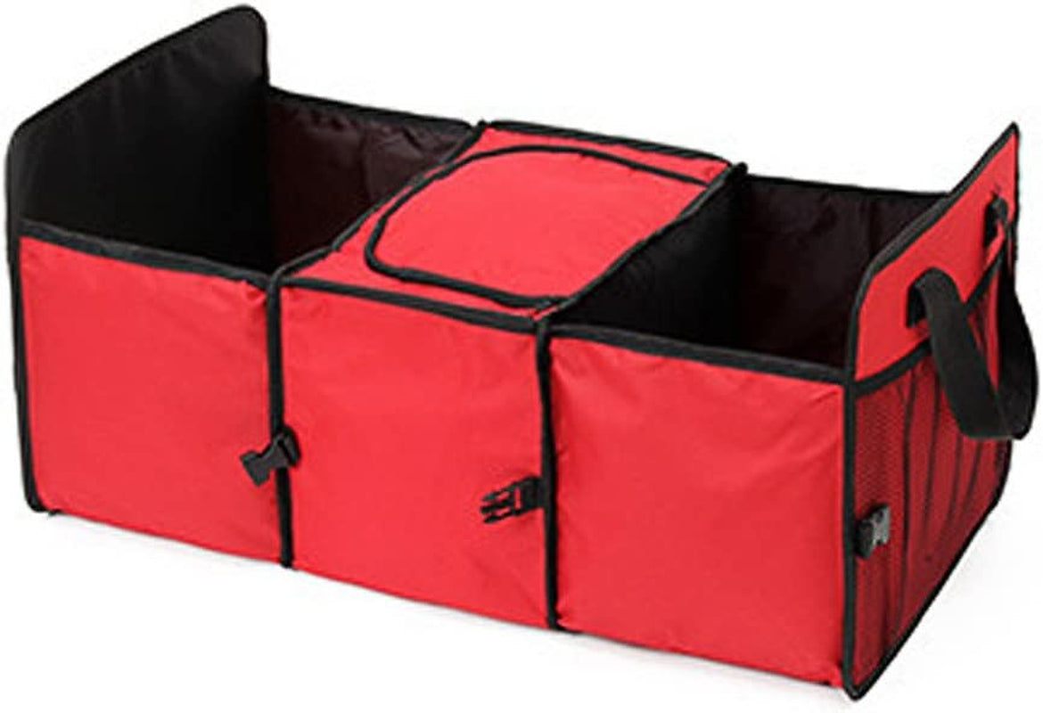 XL Trunk Organizer - Best for Keeping All Truck Supplies Together, Rugged and Durable for Hauling Cargo, While Folding Flat for Easy Storage. Organizer for Car, SUV and Truck Red