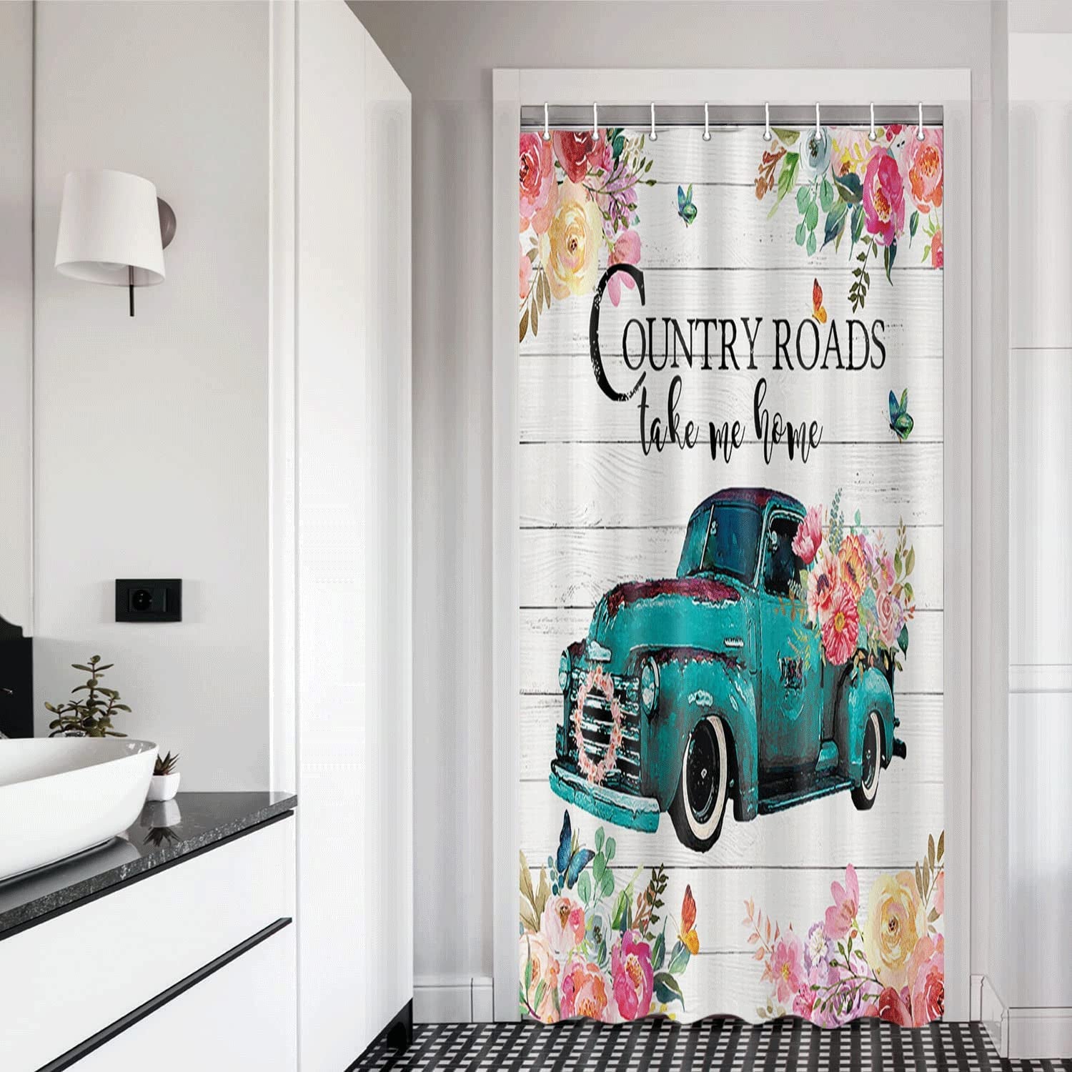 Farmhouse Shower Curtain for Bathroom