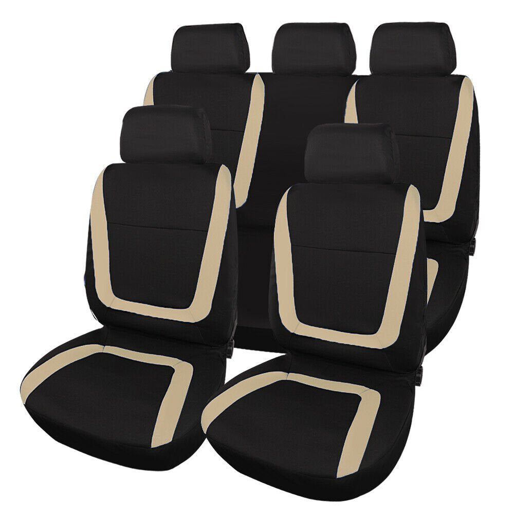 Premium Quality 5-Seat Auto Car Seat Covers Front Rear Head Rest Cover Protector Universal