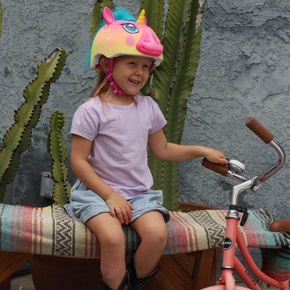 Super Rainbow Unicorn Hair Bike Helmet, Child 5+ (50-54Cm)