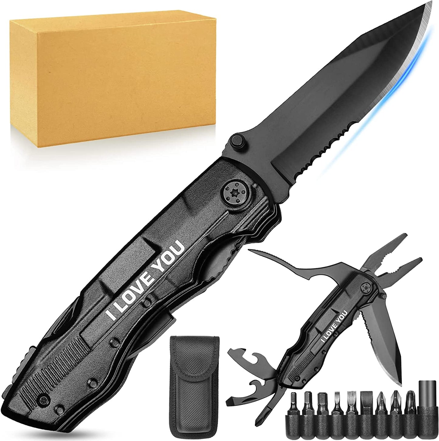 Gifts for Dad from Daughter Son,Pocket Multitool Knife "BEST DAD EVER",Fathers Day Unique Gift for Dad,Christmas Stocking Stuffers for Dad,Birthday Tool Gifts for Dad,Camping,Hiking,Emergency,Outdoor.