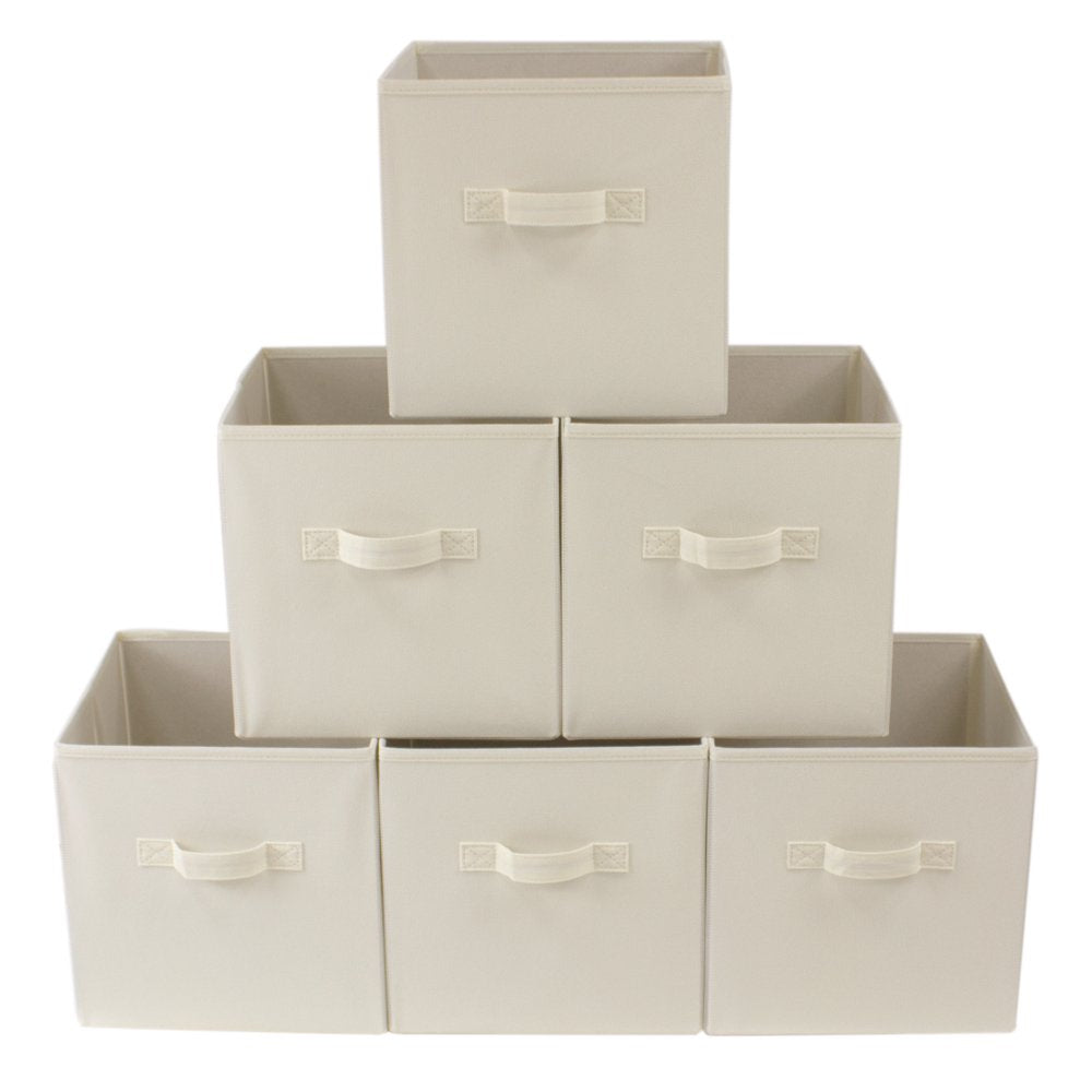 6 Pack Collapsible Cube Fabric Storage Bins (10.5"X10.5")