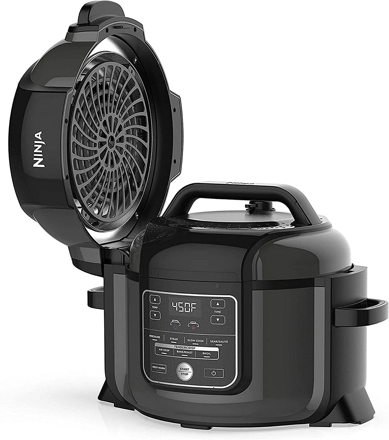 NINJA OP301 Foodi 9-In-1 Pressure, Slow Cooker, Air Fryer and More, with 6.5 Quart Capacity and a High Gloss Finish (Renewed)