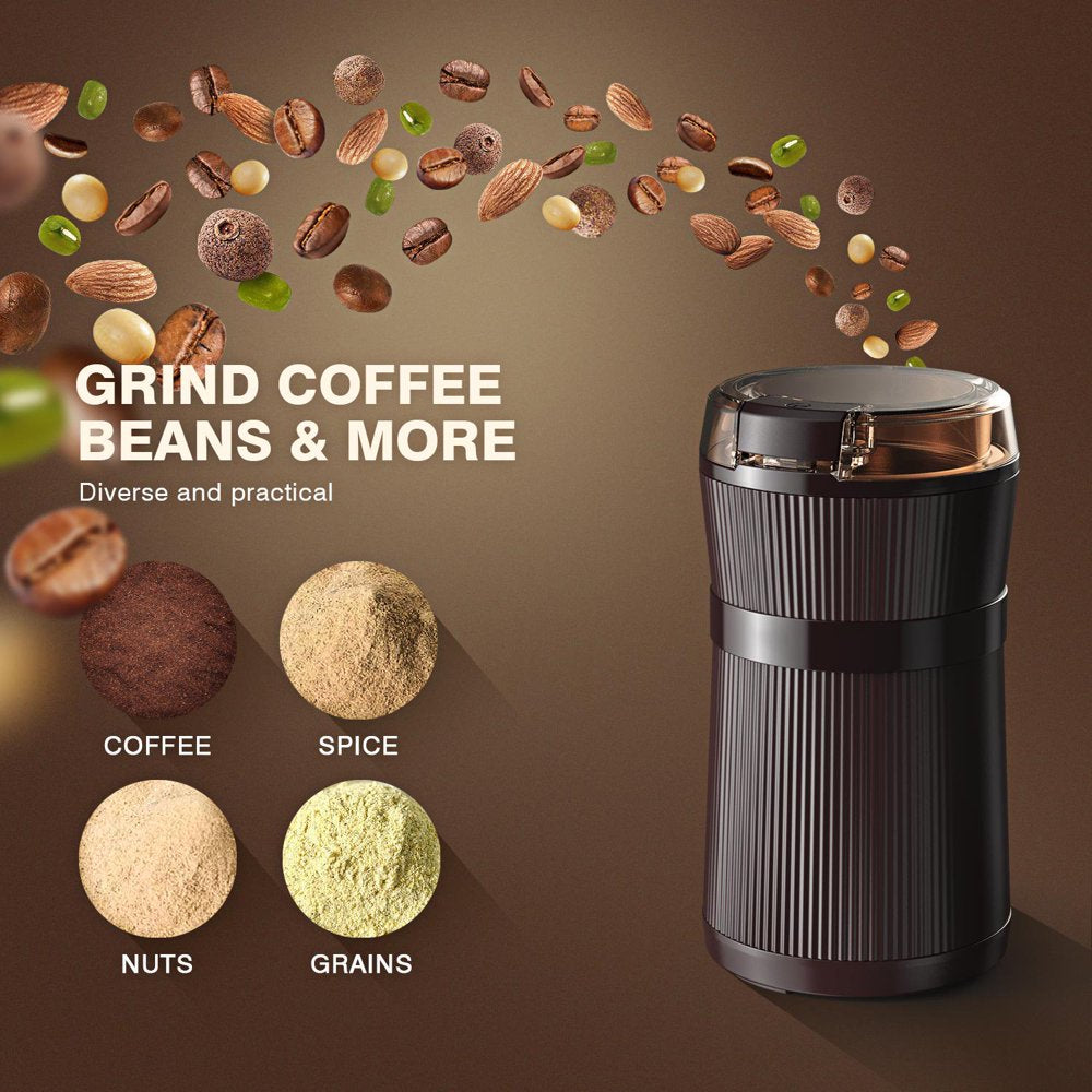 Electric Coffee Grinder, 200W Spice Grinder with Stainless Steel Blade & Bowl