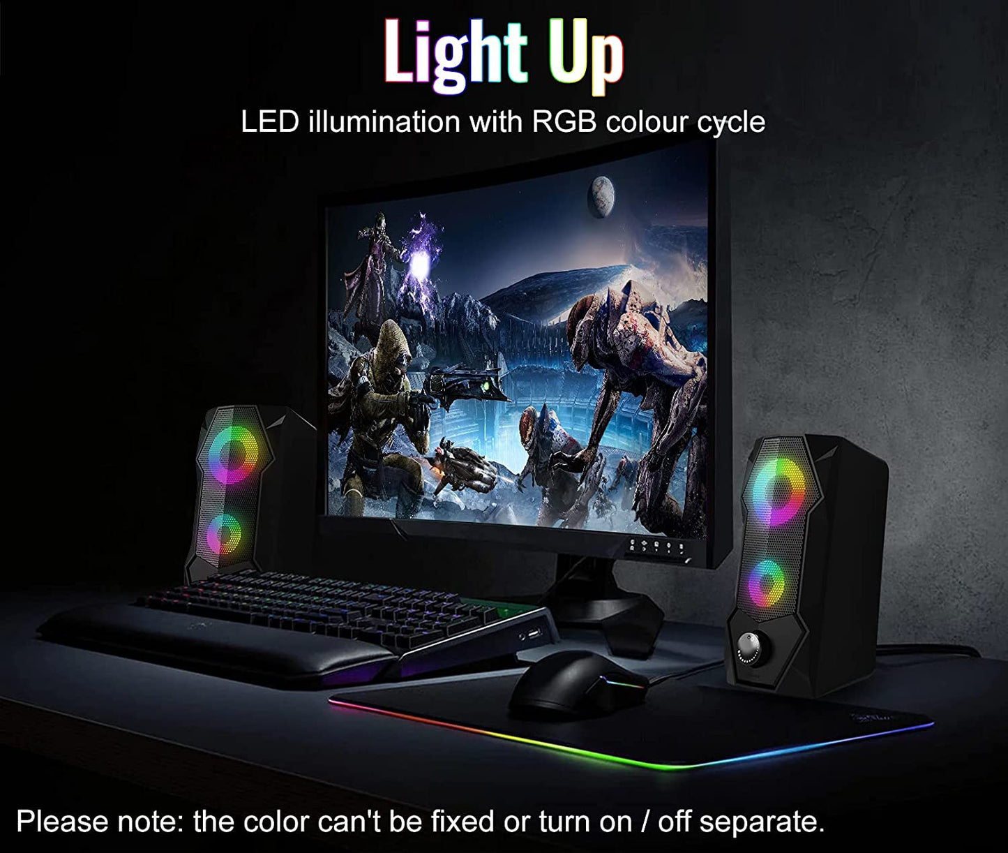  Computer Speakers RGB Gaming Speakers for PC 