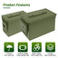 2Pcs Waterproof Ammo Box 30 and 50 Cal Ammo Case Can Box Metal Steel Military Storage 