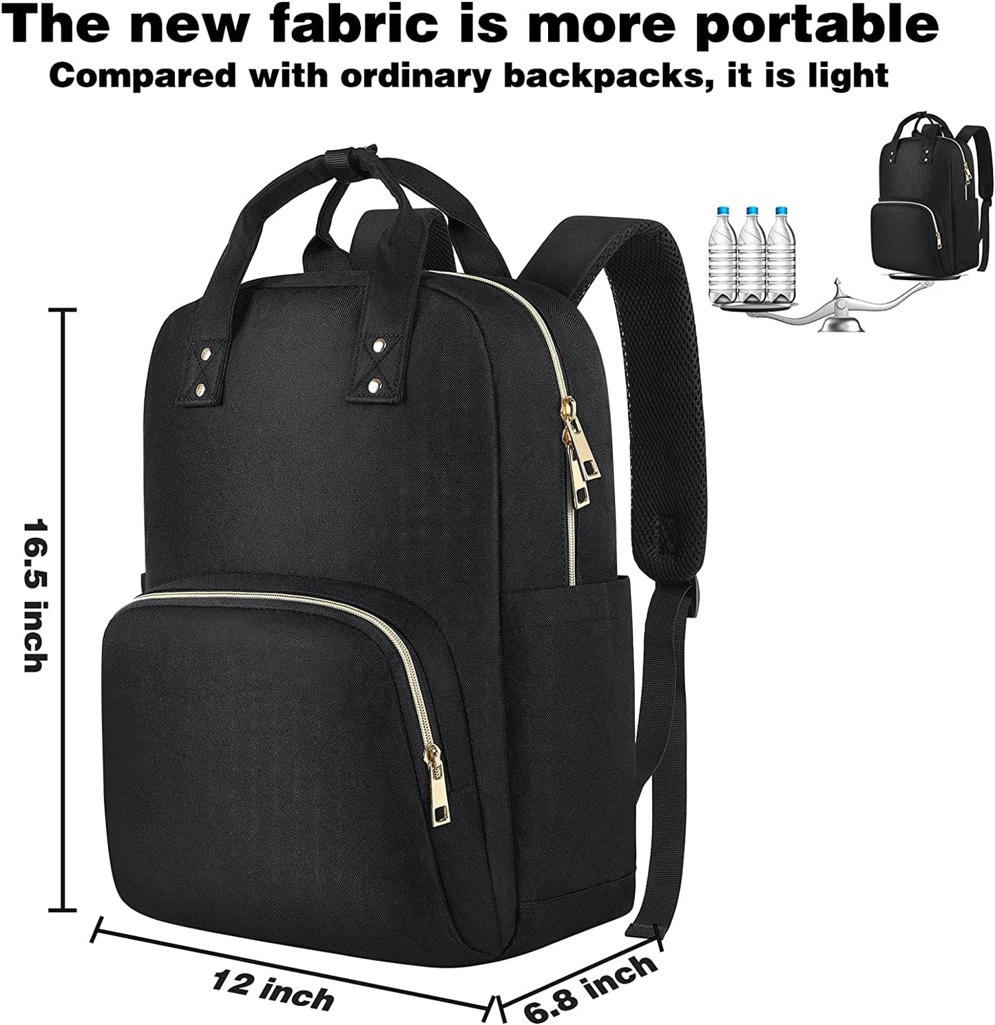 Laptop Backpack, Durable Teacher Backpack Nurse Bags, Small Travel Backpack Flight Approved, College School Computer Work Backpack Purse Bookbag for Student Fit 15.6 Inch Notebook Men Women