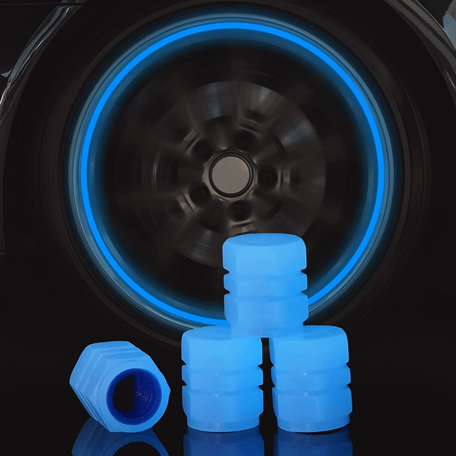  8PCS Glow in The Dark Tire Valve Caps