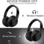Wireless Bluetooth Headset, Head-Mounted Foldable Headset, Hi-Fi Stereo Bass Headphones, Soft Memory Protein Earmuffs, Built-In Mic, Suitable for Mobile Phones, Pcs, TVs (Black)