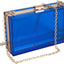 Women Clear Clutch Bag With Removable Gold Chain Strap