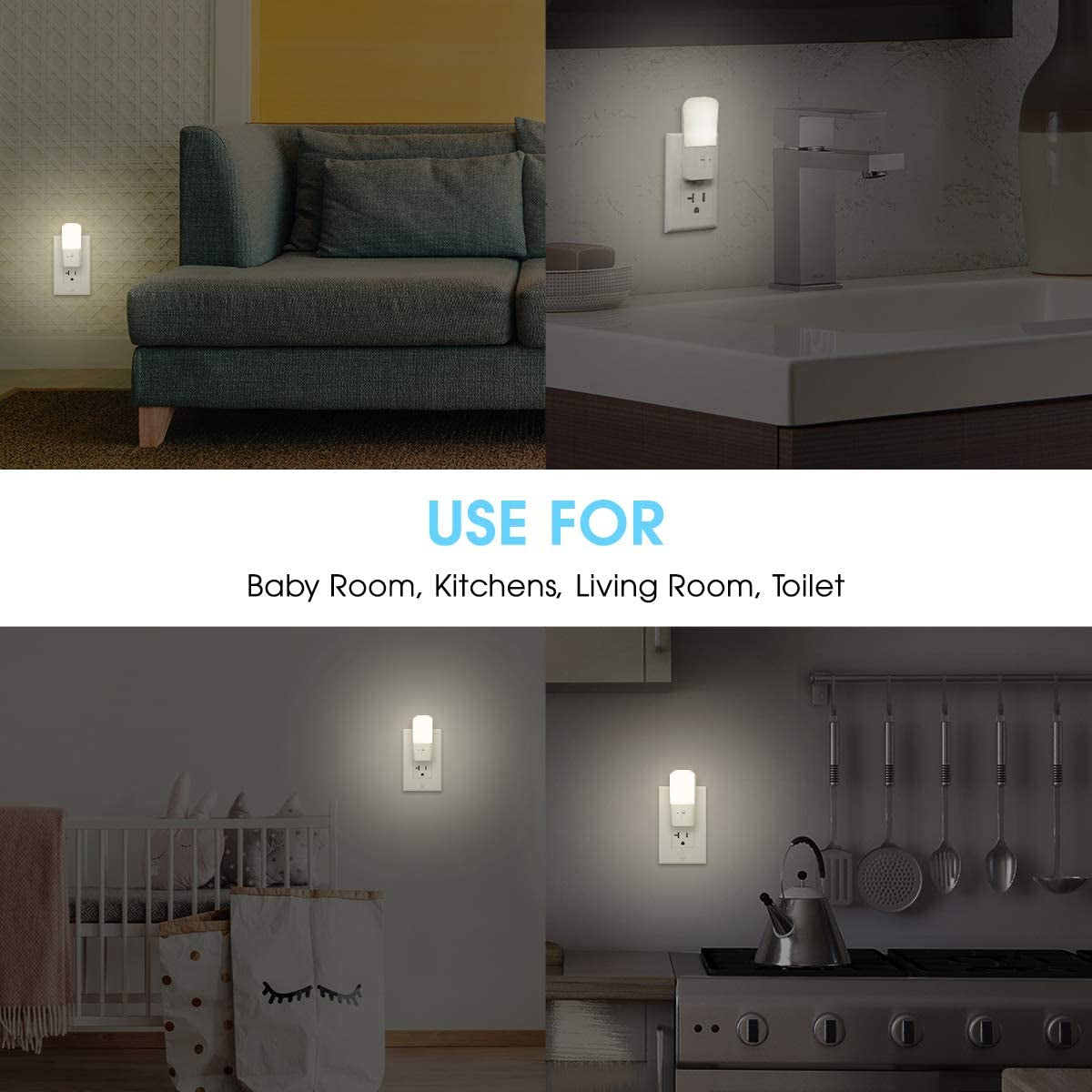 Plug in LED Night Light Dusk to Dawn Light 2 Pack