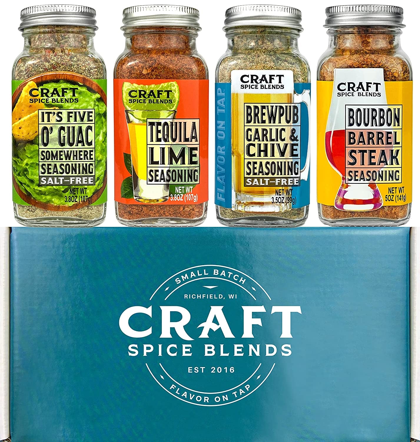 Craft Spice Blends Small Batch Seasoning & Rub Gift Set | All Natural Cooking and Grilling | Fun Mother's or Father's Day Gift