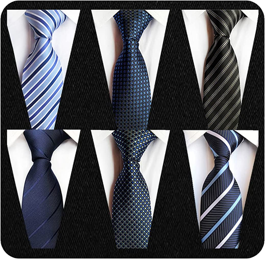 6 Pcs Men's Necktie Classic Silk Tie Woven Jacquard Neck Ties