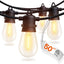  50FT LED Outdoor String Lights with Dimmable Edison Shatterproof Bulbs and Hanging Accessories, Heavy-Duty and Weatherproof Strand