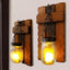  Wall Sconce Light, 2 Sets with Boards, LED Electric Candle Lights, 5" High Battery Farmhouse Retro Candle Sconces Decor for Home Living Room, Bathroom