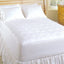 Electric Heated Warming Mattress Pad Dobby Stripe in White Size: Queen