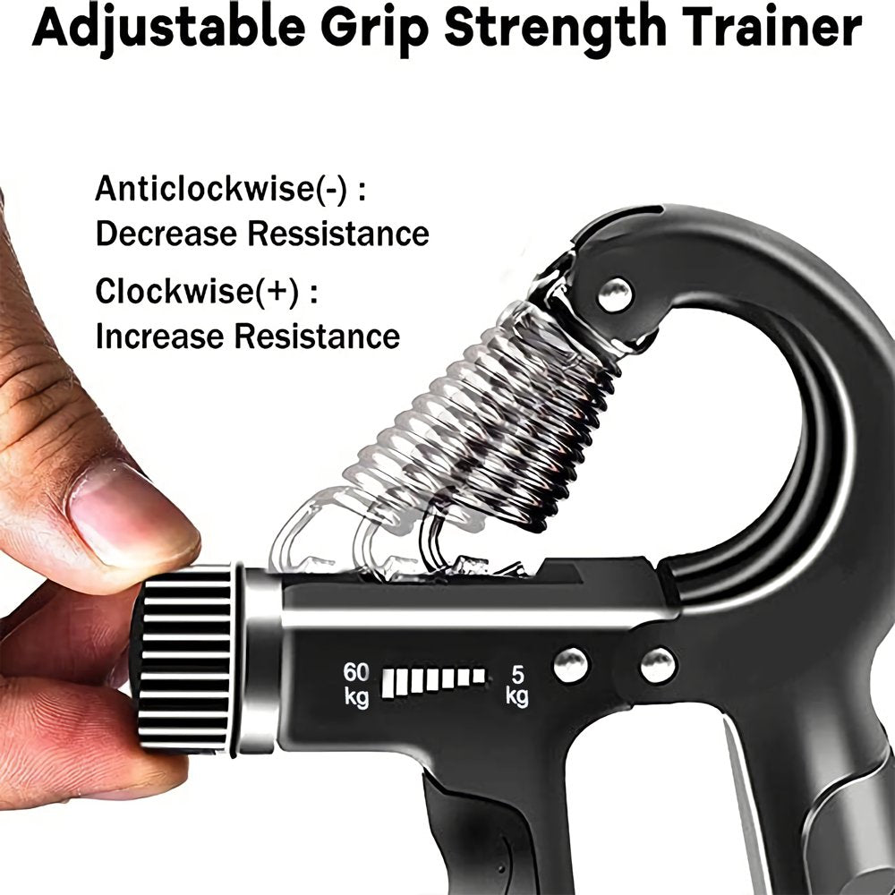 2 Pack Hand Grip Strengthener, Adjustable Resistance 10-130 Lbs Forearm Exerciser