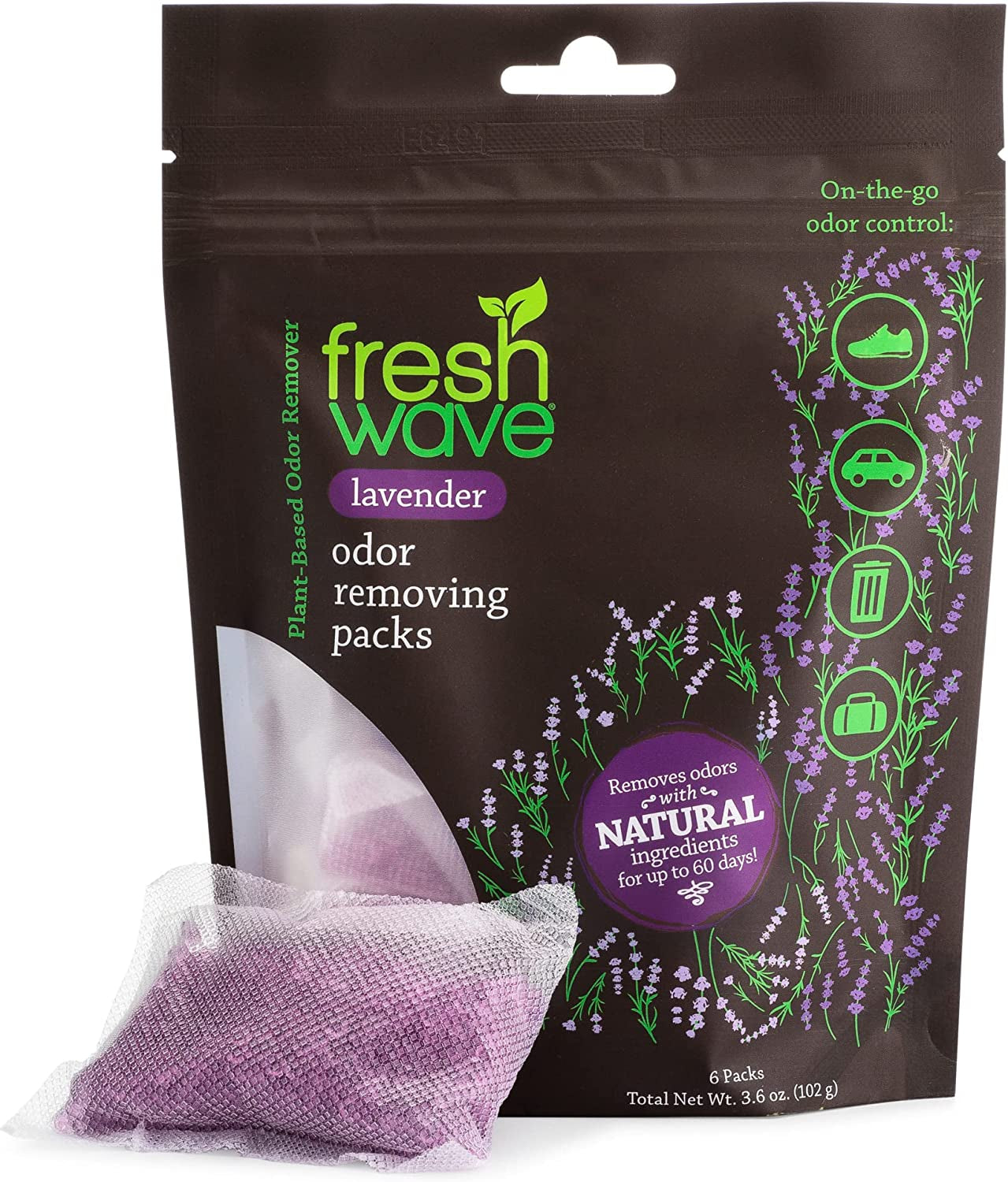 Fresh Wave Lavender Odor Eliminating & Deodorizing Packs | Bag of 6 
