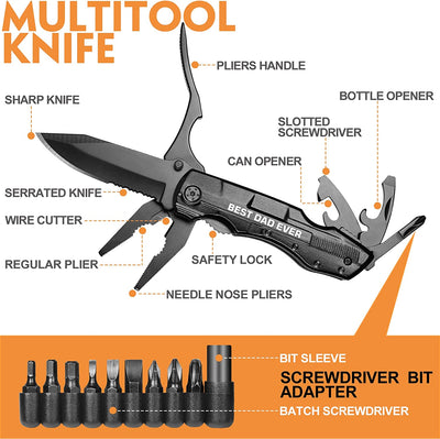 Gifts for Dad from Daughter Son,Pocket Multitool Knife "BEST DAD EVER",Fathers Day Unique Gift for Dad,Christmas Stocking Stuffers for Dad,Birthday Tool Gifts for Dad,Camping,Hiking,Emergency,Outdoor.