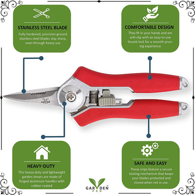 2 PK - Professional Titanium Pruning Shears 