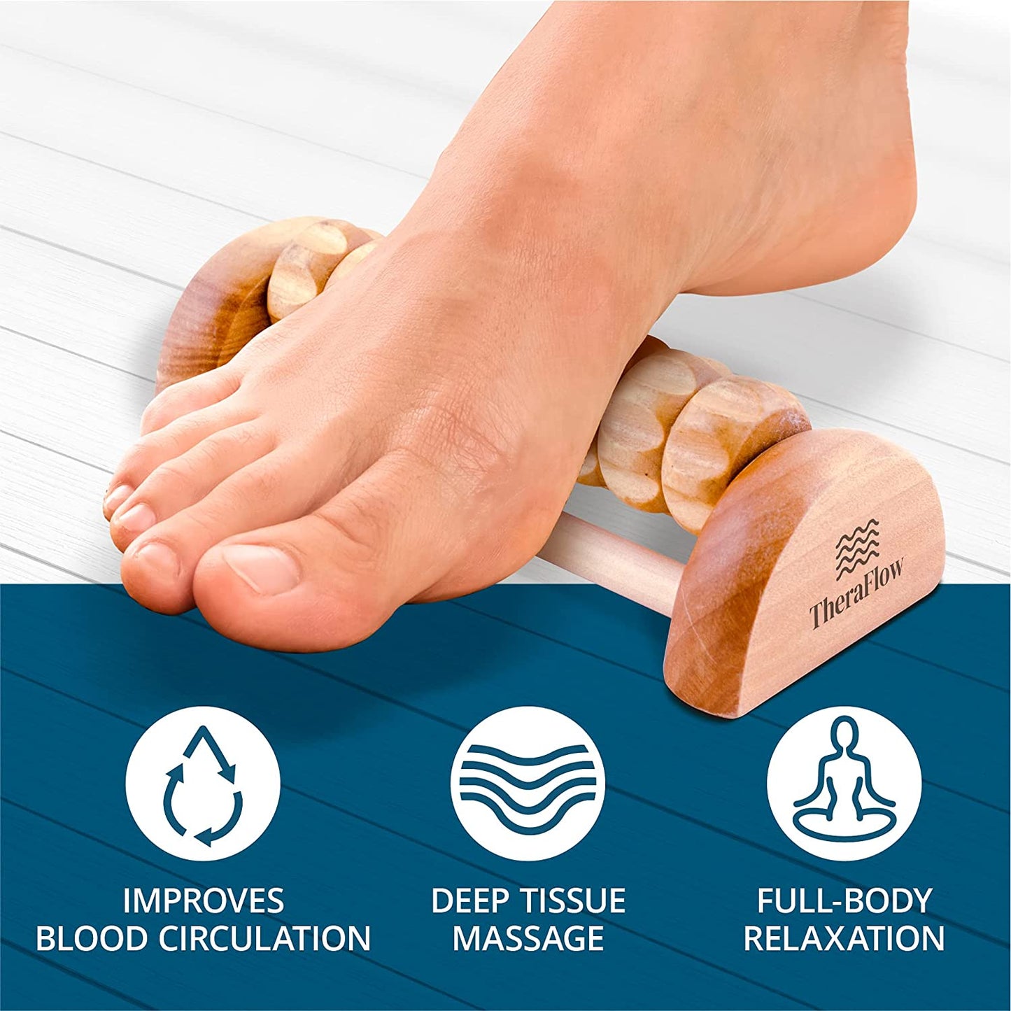 Foot Massager Roller - Plantar Fasciitis & Stress Relief, Foot Arch Pain, Muscle Aches, Soreness - Stimulates Myofascial Release - Foot Tension, Tightness - Relaxation Gifts for Women, Men